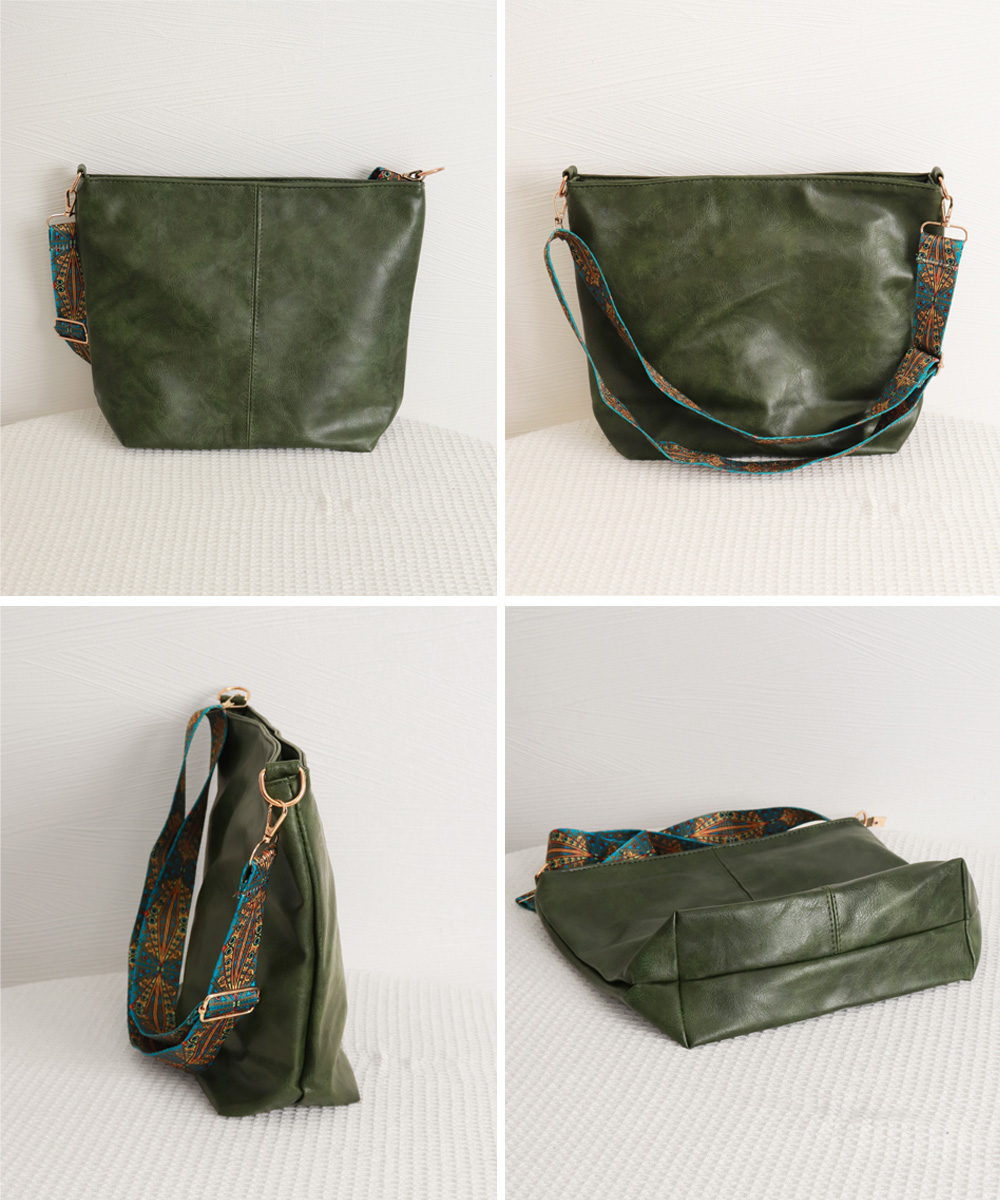 ベージュコーデ 合皮肩掛け靴収納バッグ 軽量おしゃれ鞄