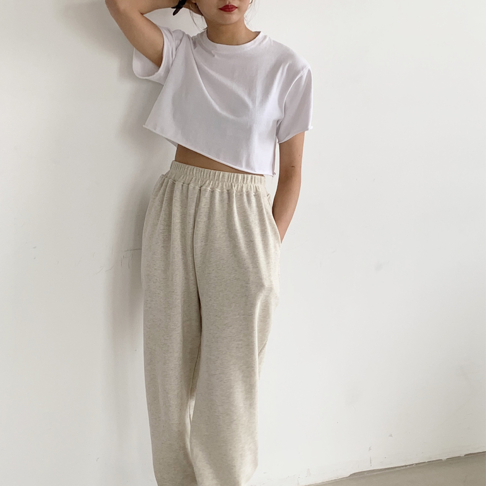 ベージュコーデ シンプル ショート丈 トップス 韓国風 美シルエット