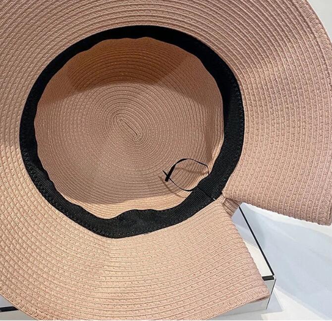 ベージュコーデ 麦わら帽子 りぼん付き 小物 二〇二五年新作 紫外線対策 四色展開