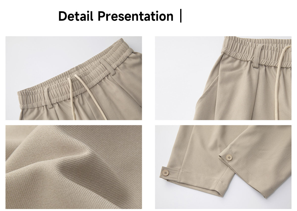 ベージュコーデ 男性用 秋新作 タック入りワイドパンツ 裾調整可能 全4色