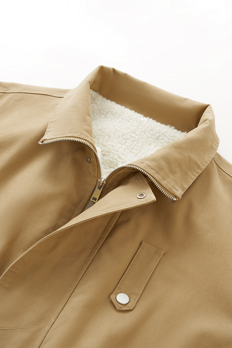 ベージュコーデ メンズ 襟取り外し裏ボアジャケット 冬用アウター 全3色