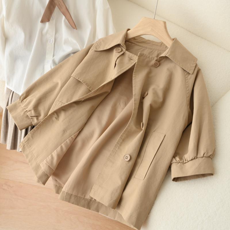 キッズ  ふんわり袖のトレンチコート
