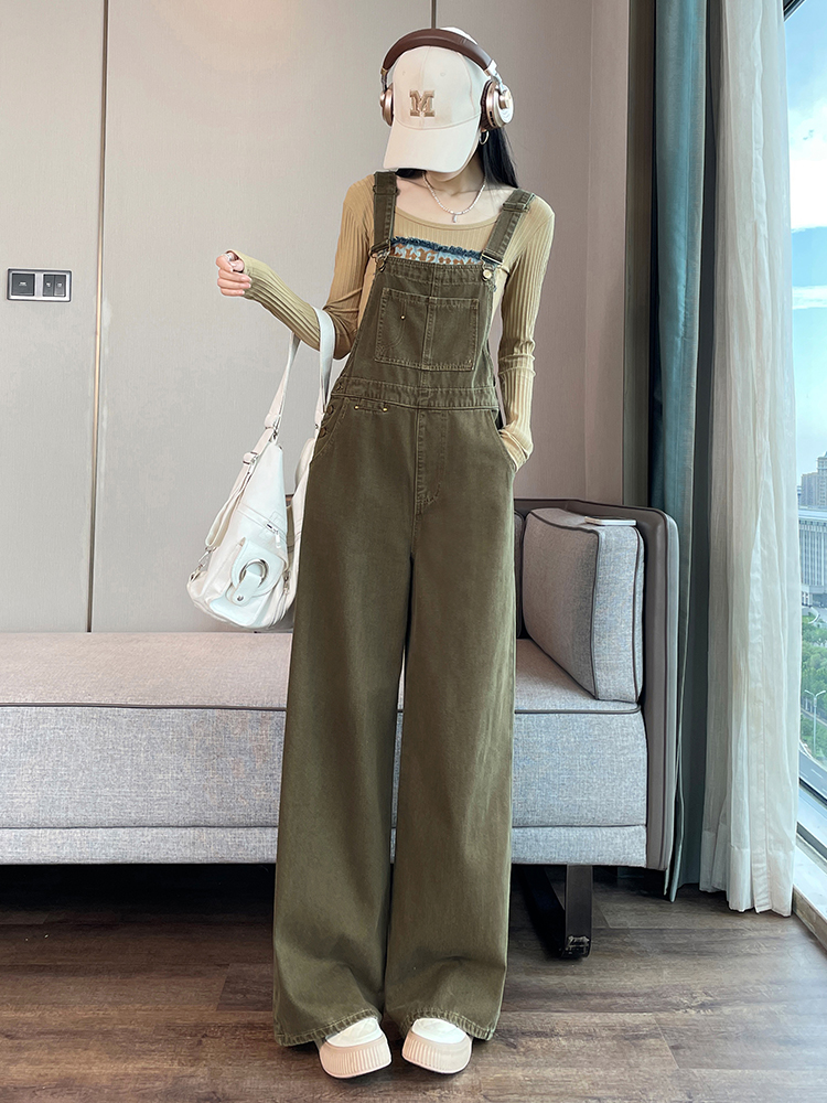 サロペット ゆったりワイドシルエットサロペット