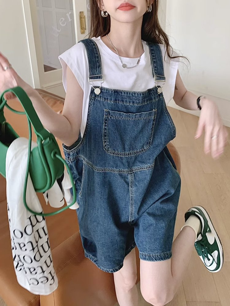 サロペット ゆったり楽ちんデニムサロペット