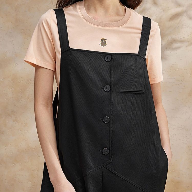 サロペットパンツ サロペット ゆったりシルエットオーバーオールパンツ