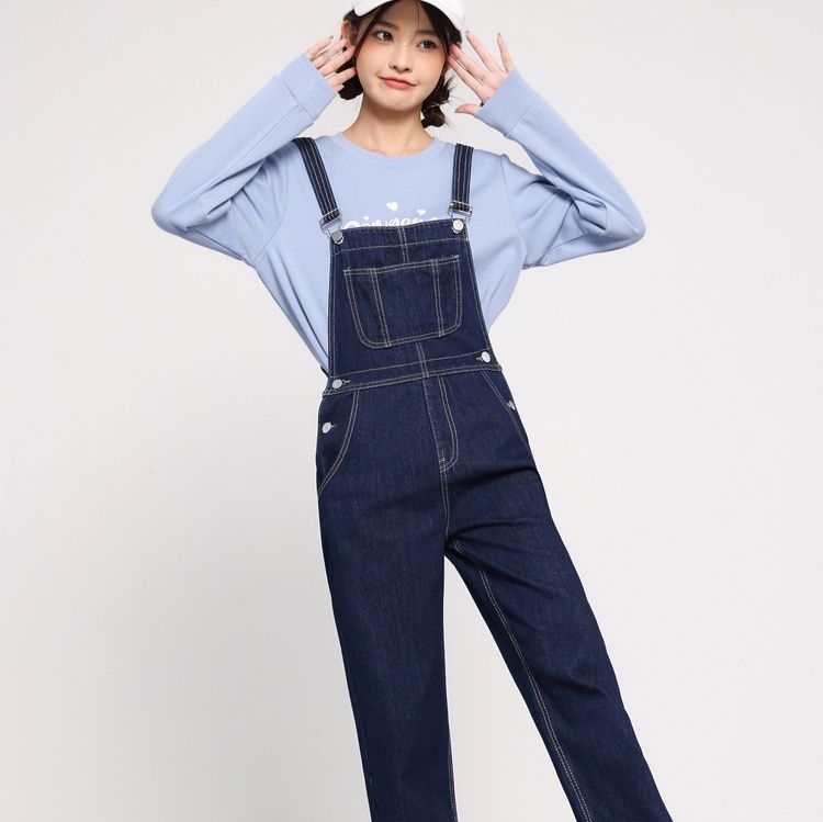 サロペットパンツ ゆったりカジュアル デニムサロペット