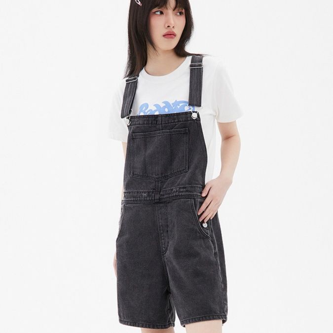 サロペットパンツ カジュアル夏用ショートサロペット