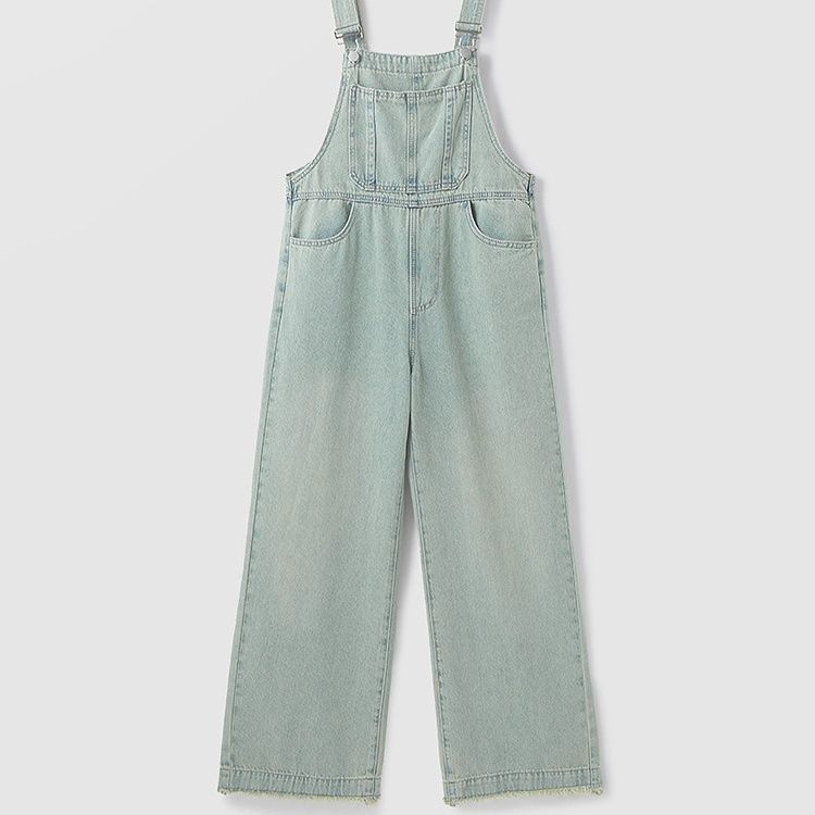 サロペットパンツ ゆったりシルエット 快適デニムサロペット