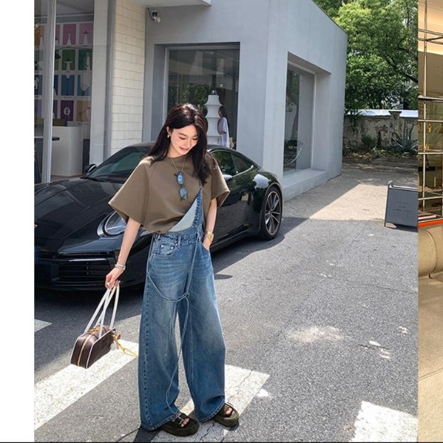 サロペット ゆったりワイドシルエットサロペット