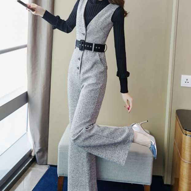 エレガントサロペットパンツ