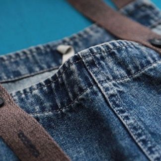 サロペット 大人カジュアル ゆったりデニム生地のオーバーオール