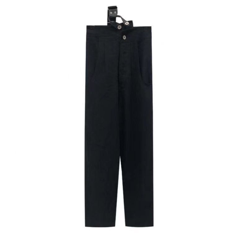 サロペット ダブルボタン付きハイウエストサロペット