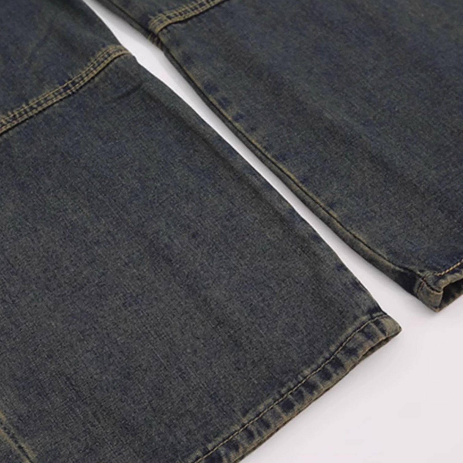 サロペット ヴィンテージ加工パッチワークデニムサロペット