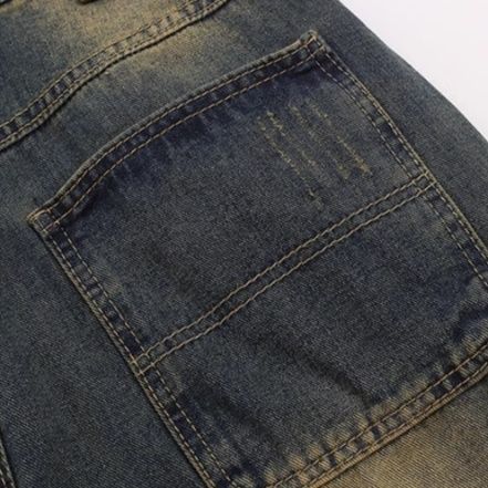 サロペット ヴィンテージ加工パッチワークデニムサロペット