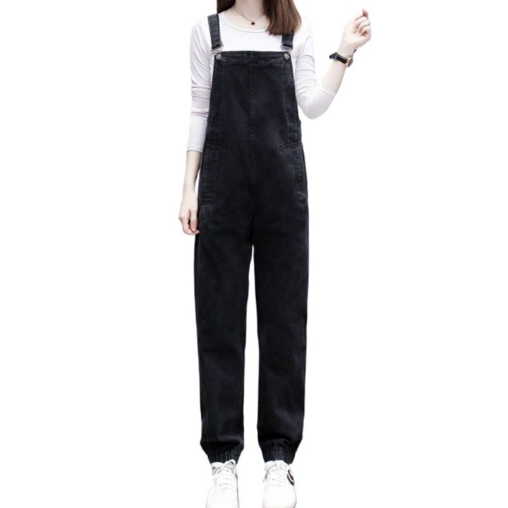 サロペット ゆったりカジュアルストレートデニムサロペット