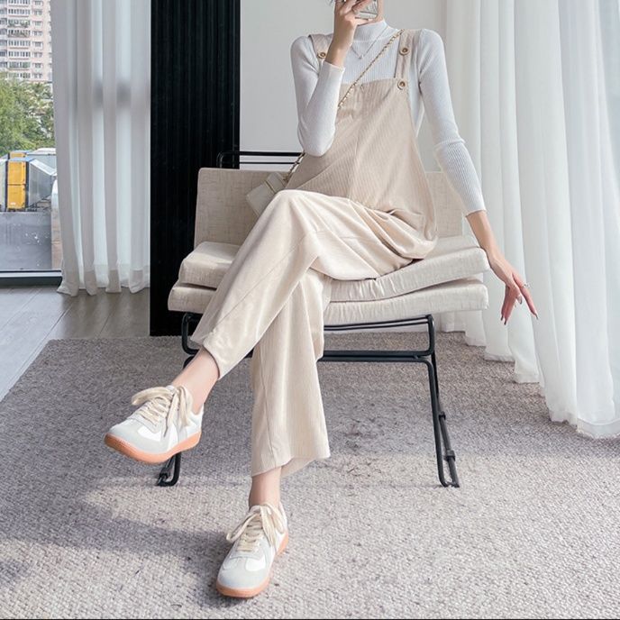 サロペット コーデュロイ素材ゆったりマタニティサロペット