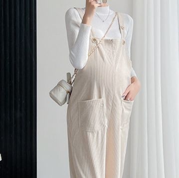 サロペット コーデュロイ素材ゆったりマタニティサロペット