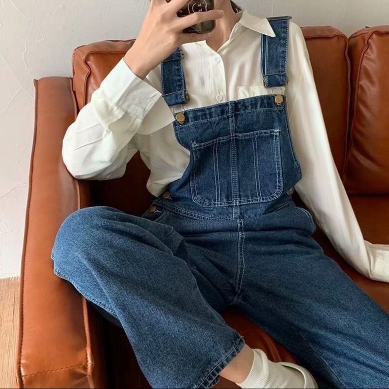 サロペット 大人カジュアルデニムハイウエストサロペット