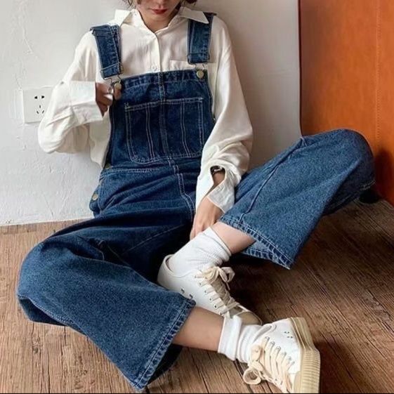 サロペット 大人カジュアルデニムハイウエストサロペット