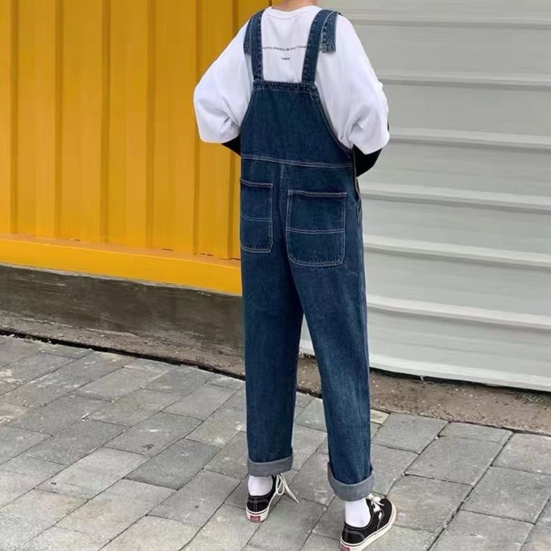 サロペット ゆったりシルエットワイドレッグデニムサロペット