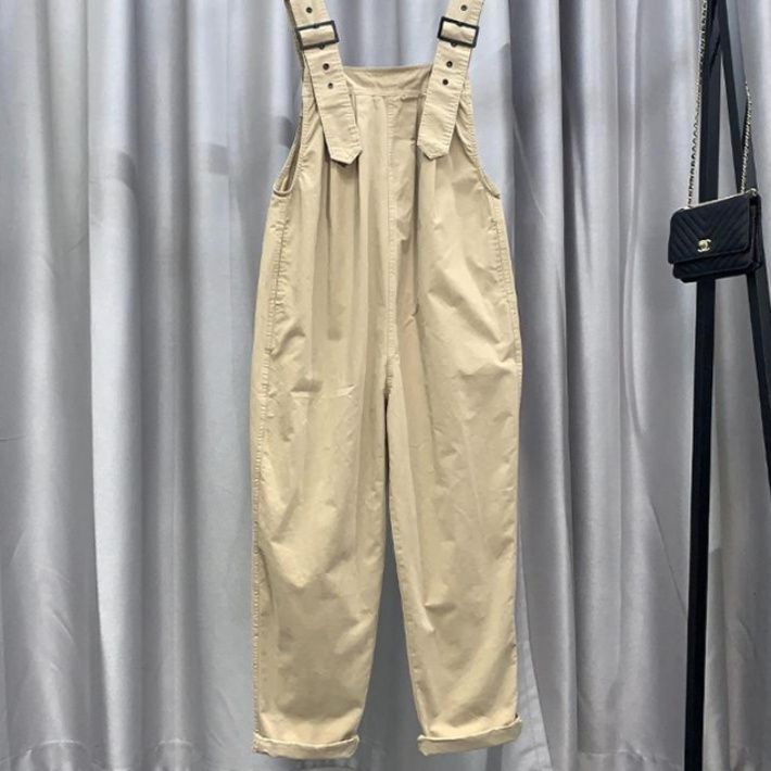 サロペット フラップポケット付きゆったりストレートオーバーオール