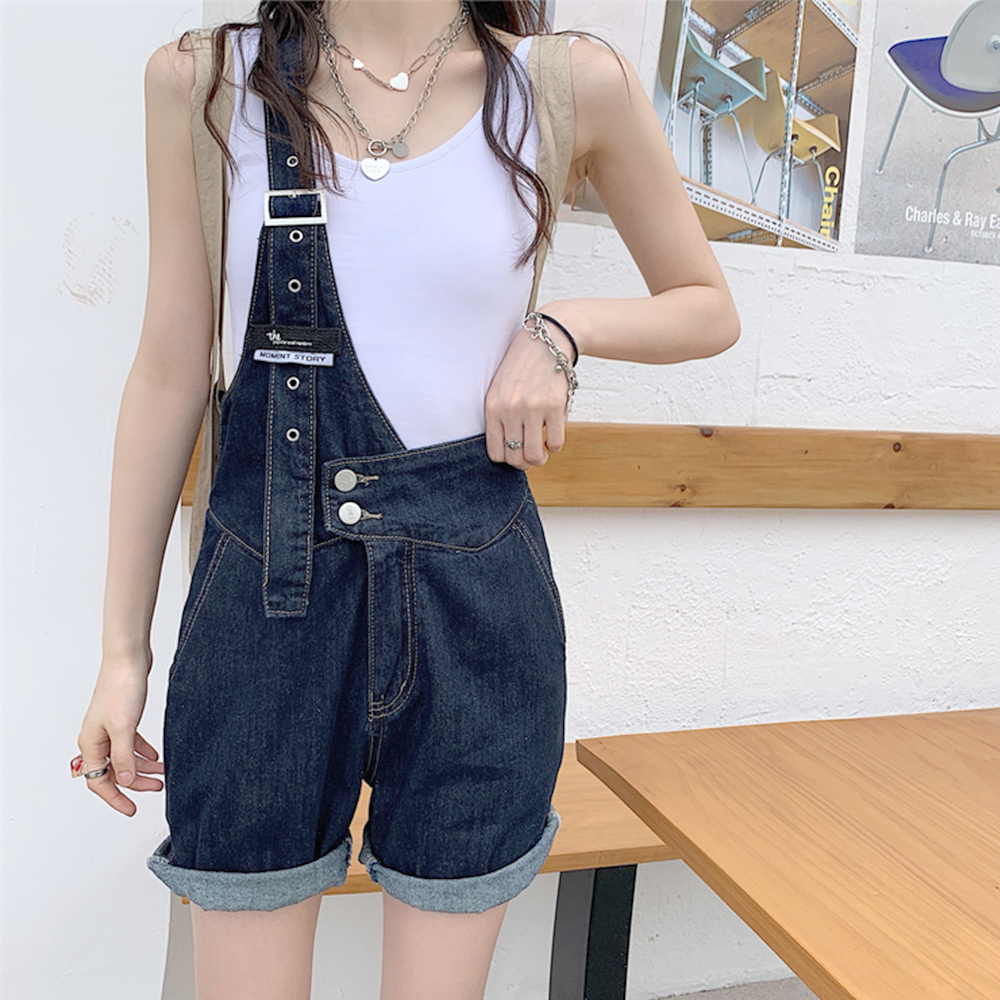 ワンショルダーサロペット ハーフ丈オーバーオール