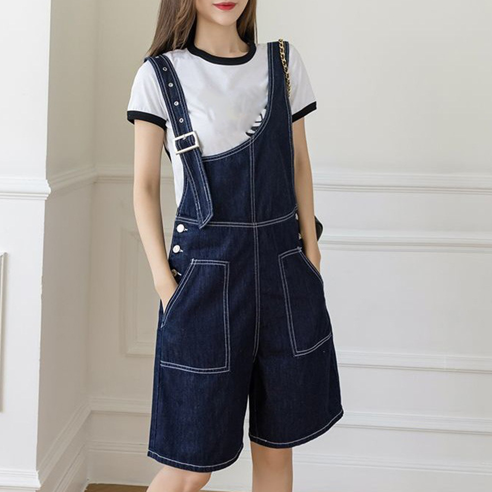 デニムサロペット レディース ショートパンツ カジュアル