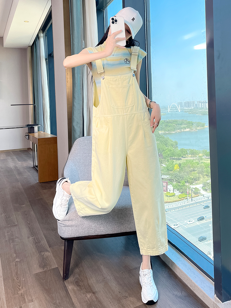 サロペット ゆったりワイドシルエットサロペット