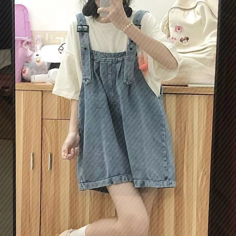 サロペット ゆったりショート丈サロペット
