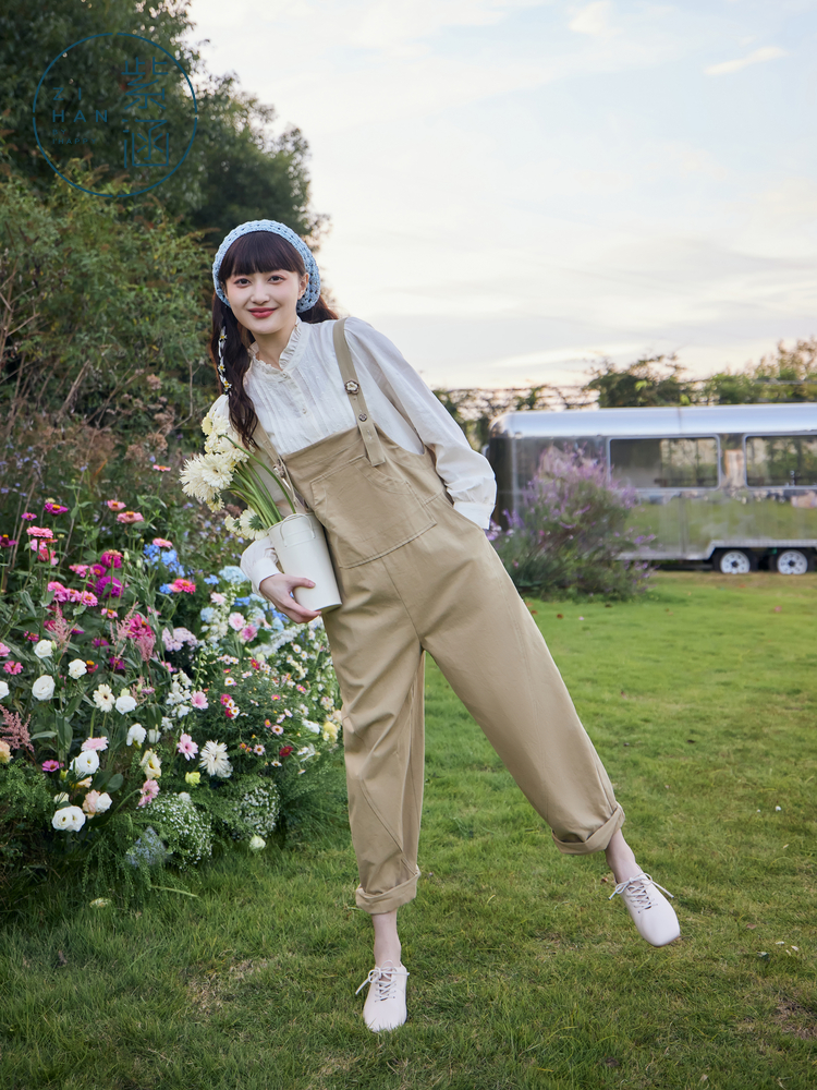 サロペット 花園サロペット ゆったりオーバーオール