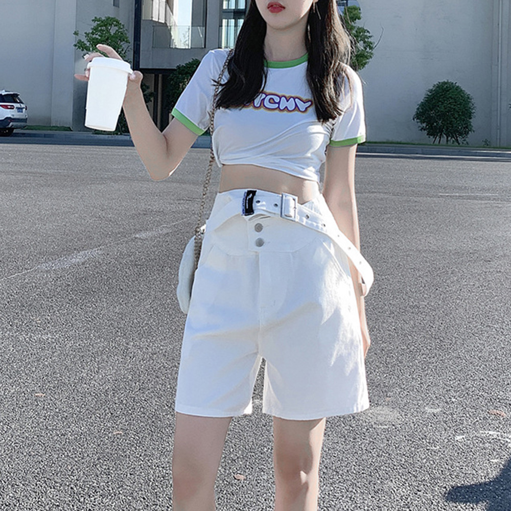 ワンショルダーサロペット ハーフ丈オーバーオール