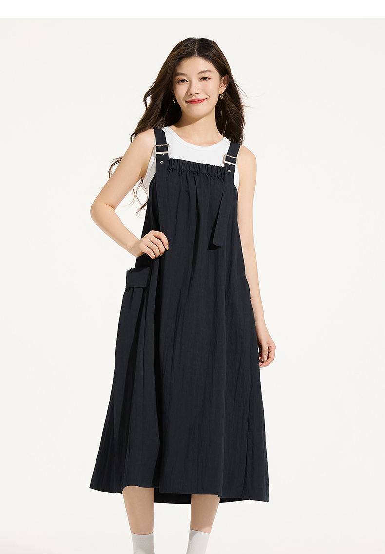 サロペット ゆったりシルエットサロペットワンピース