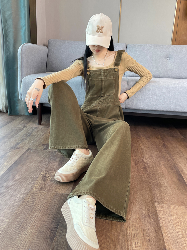 サロペット ゆったりワイドシルエットサロペット