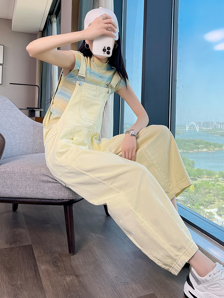 サロペット ゆったりワイドシルエットサロペット