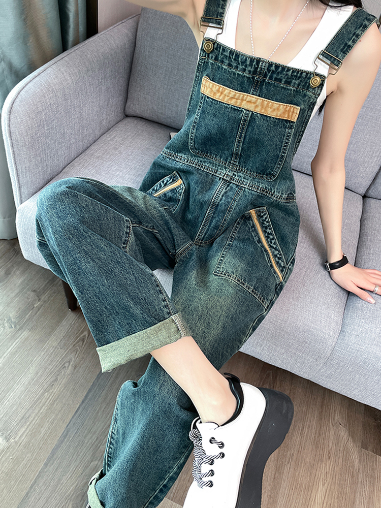 サロペット 懐かしの職人風デニムサロペット