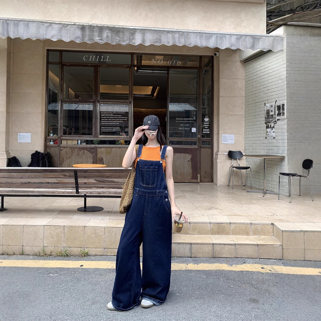 サロペット ゆったりワイドシルエットサロペット