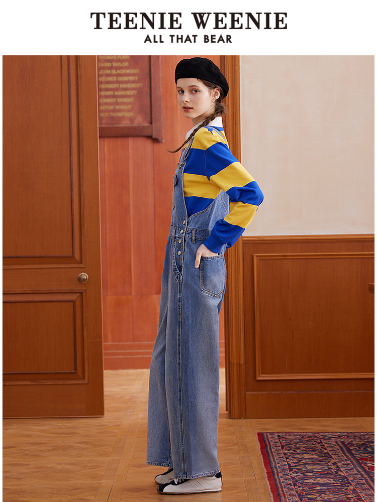 サロペットパンツ ゆったりシルエット デニム サロペット