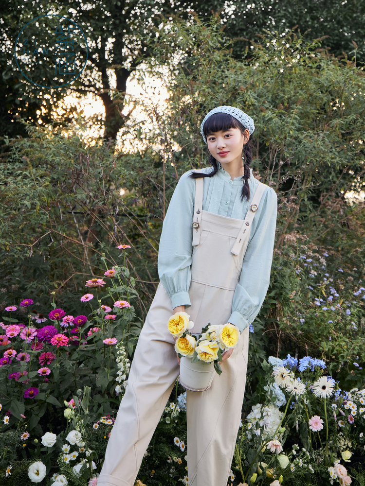 サロペット 花園サロペット ゆったりオーバーオール