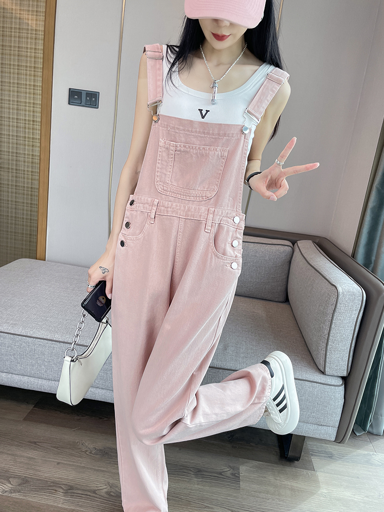 サロペット ゆったりワイド春夏サロペット