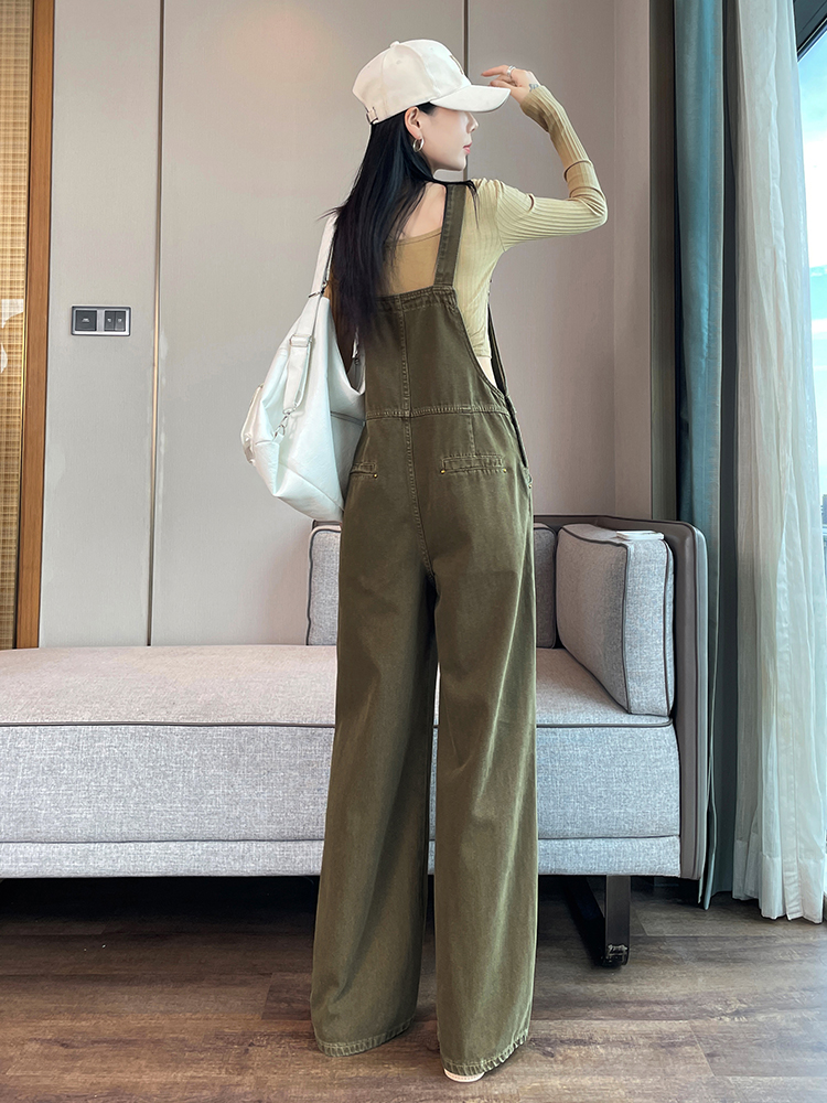 サロペット ゆったりワイドシルエットサロペット