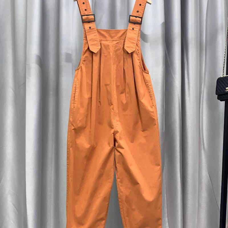 サロペット フラップポケット付きゆったりストレートオーバーオール