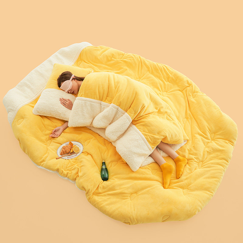 シュラフ ふわもこ二層式あったか子ども用シュラフ