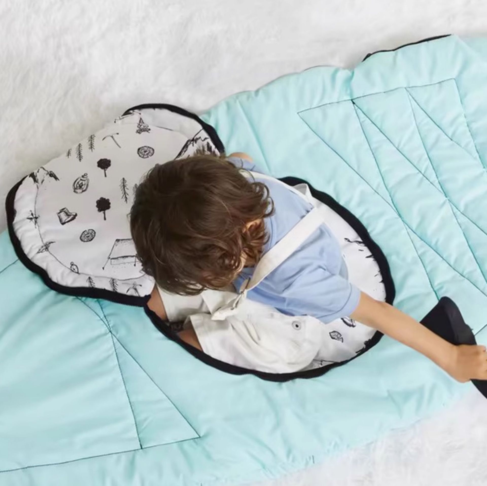 シュラフ ボート型 すやすや眠れる子ども寝袋
