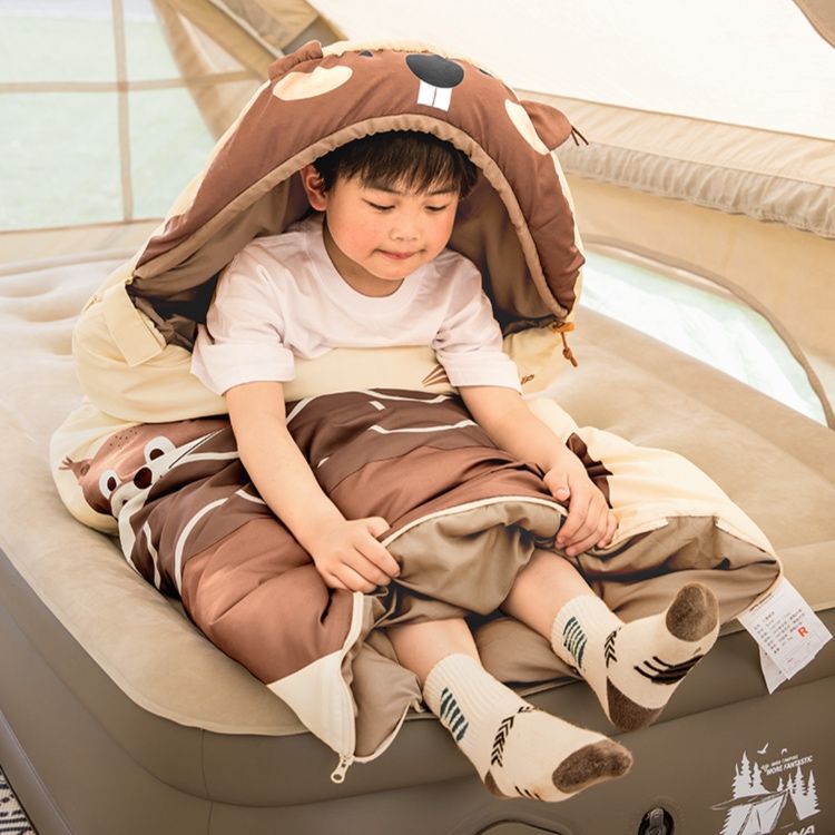 シュラフ やすらぎ防風フード付き子どもシュラフ