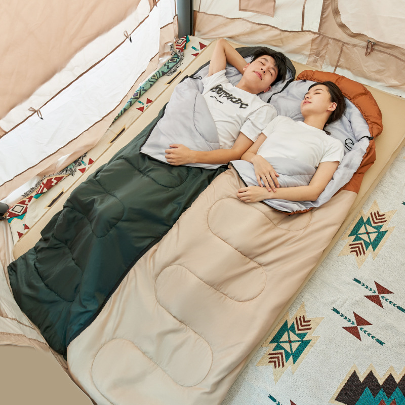 シュラフ ふたりで眠る寝袋 連結式シュラフ