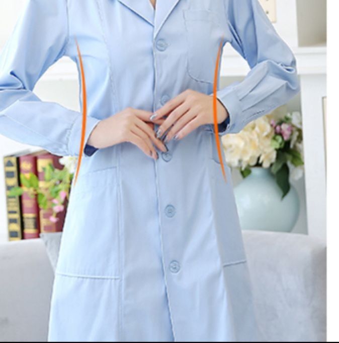 白衣 医療従事者向け長袖ロングコート型白衣