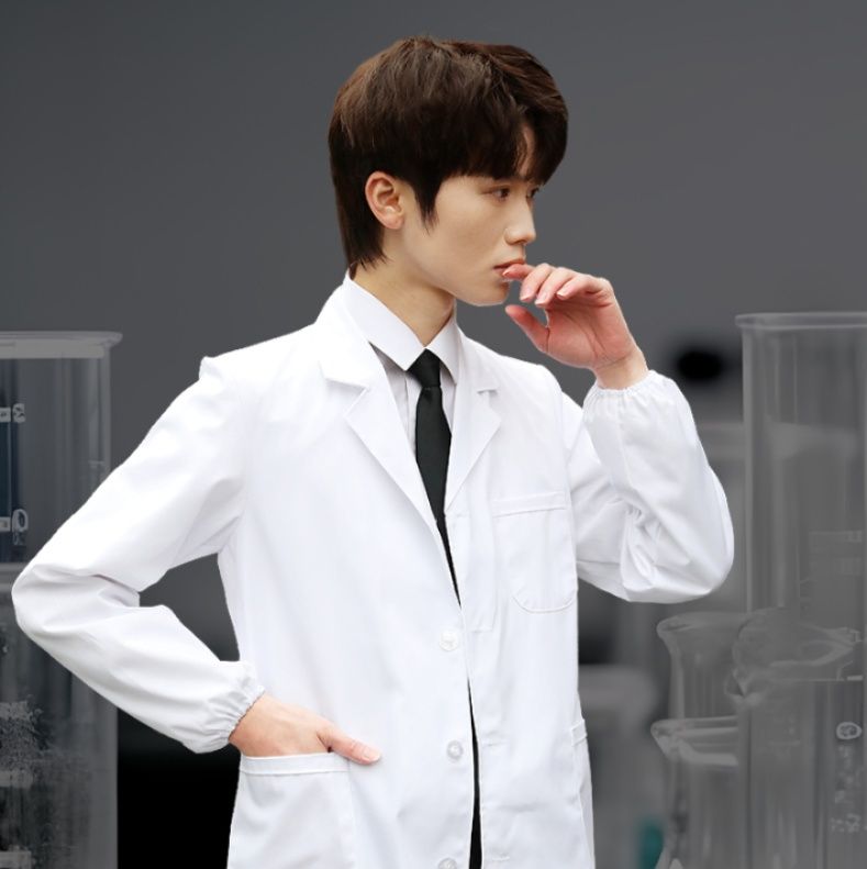 白衣 医療従事者向け印字対応長袖白衣コート