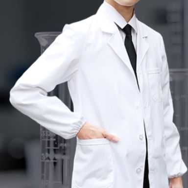 白衣 医療従事者向け印字対応長袖白衣コート