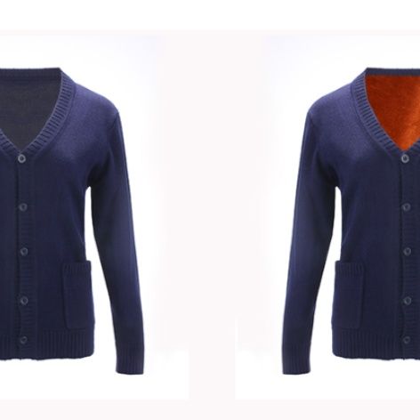 白衣 医療従事者向けニット風カーディガン白衣セット