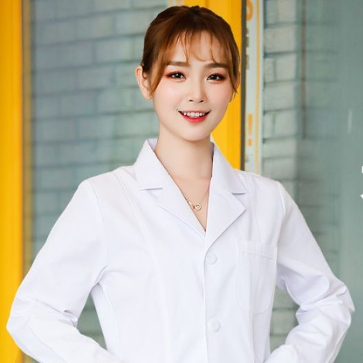 白衣 男女兼用長袖襟付き医療用白衣ロングコート